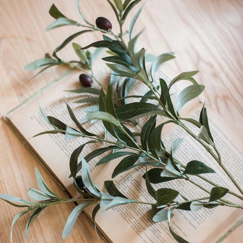 Artificial Fruit Faux Olive Stem 28" Tall - mosswell.us
