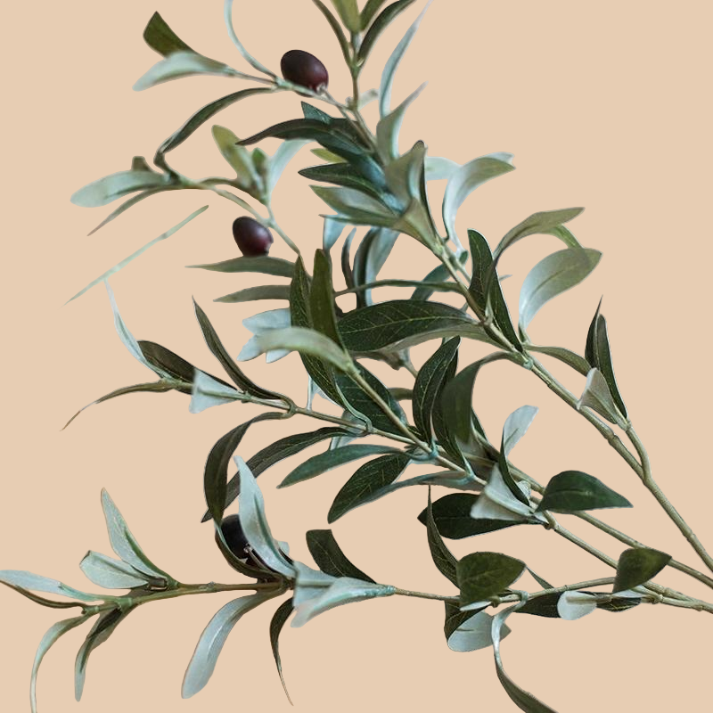 Artificial Fruit Faux Olive Stem 28" Tall