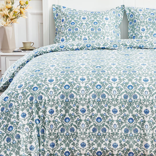 Arts & Crafts Floral Printed Duvet Set - mosswell.us