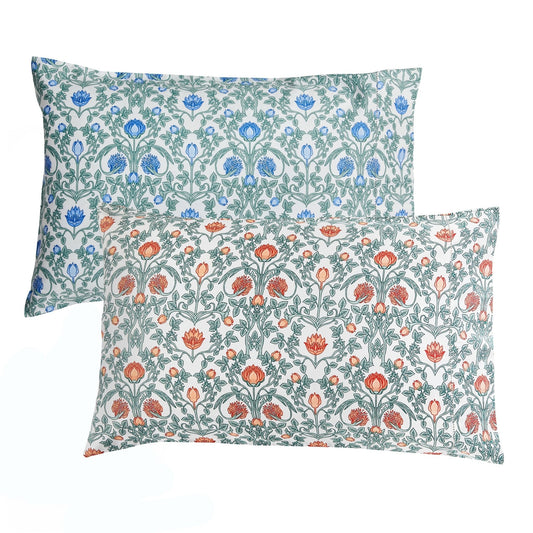 Arts & Crafts Floral Printed Pillowcase Pair - mosswell.us