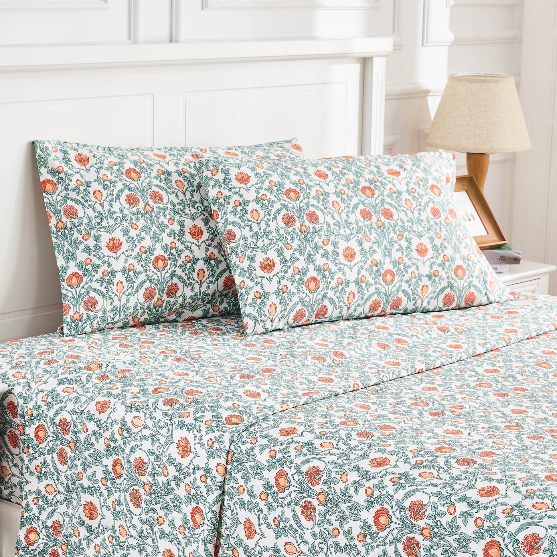Arts & Crafts Floral Printed Sheet Set - mosswell.us