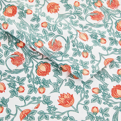 Arts & Crafts Floral Printed Sheet Set - mosswell.us