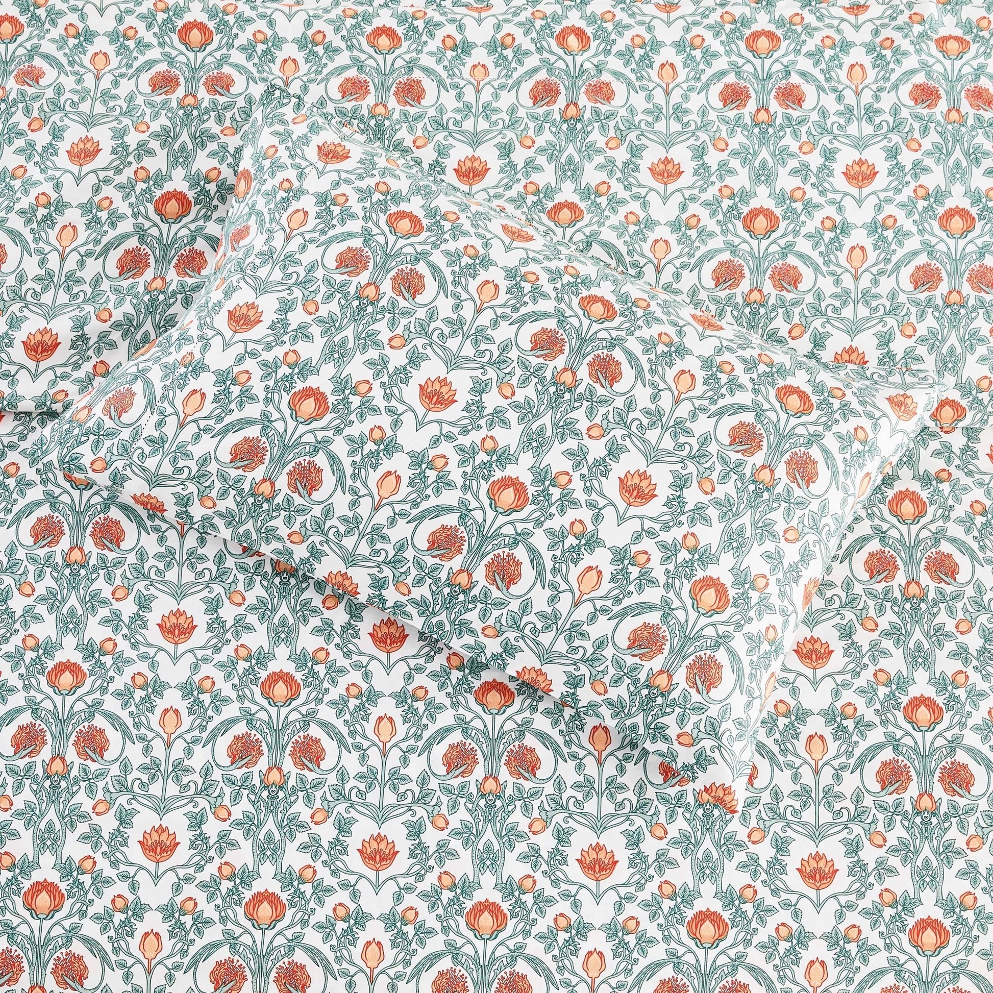 Arts & Crafts Floral Printed Sheet Set - mosswell.us