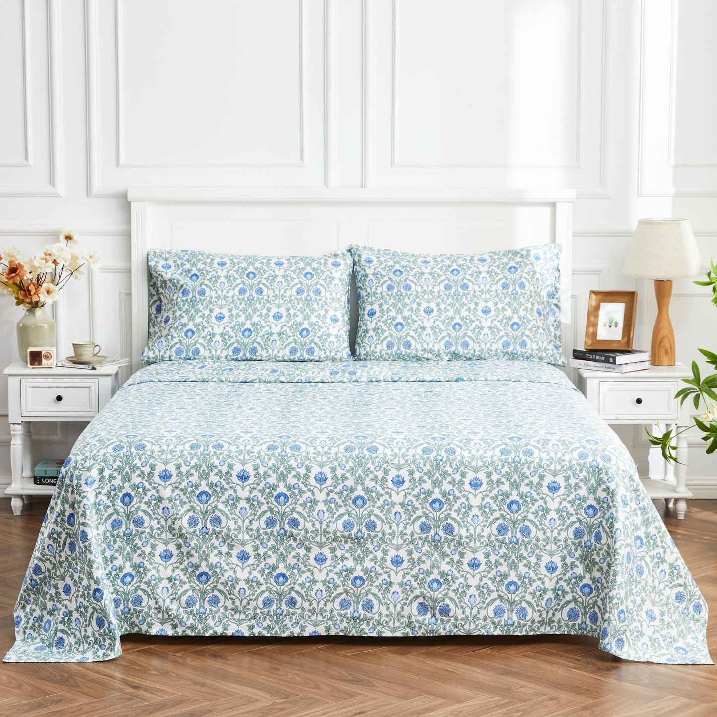 Arts & Crafts Floral Printed Sheet Set - mosswell.us