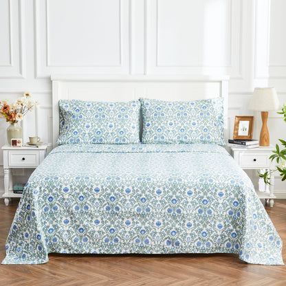 Arts & Crafts Floral Printed Sheet Set - mosswell.us