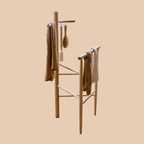Ash Wood Bath Towel Rack Freestanding Rack for Bathroom - mosswell.us