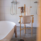 Ash Wood Bath Towel Rack Freestanding Rack for Bathroom - mosswell.us