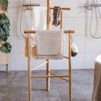 Ash Wood Bath Towel Rack Freestanding Rack for Bathroom - mosswell.us