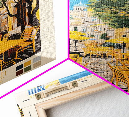 Athens Greece Travel Poster Framed Canvas Print, Midcentury Modern Art, Pop Art Wall Decor, Home Decor, Vacation Gift, Living Room Art - mosswell.us