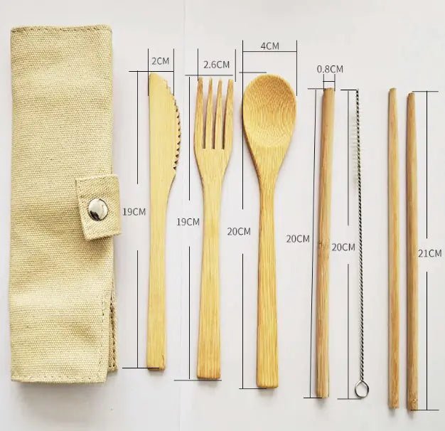 Bamboo Cutlery Set - Japanese Style Dining Utensils - mosswell.us