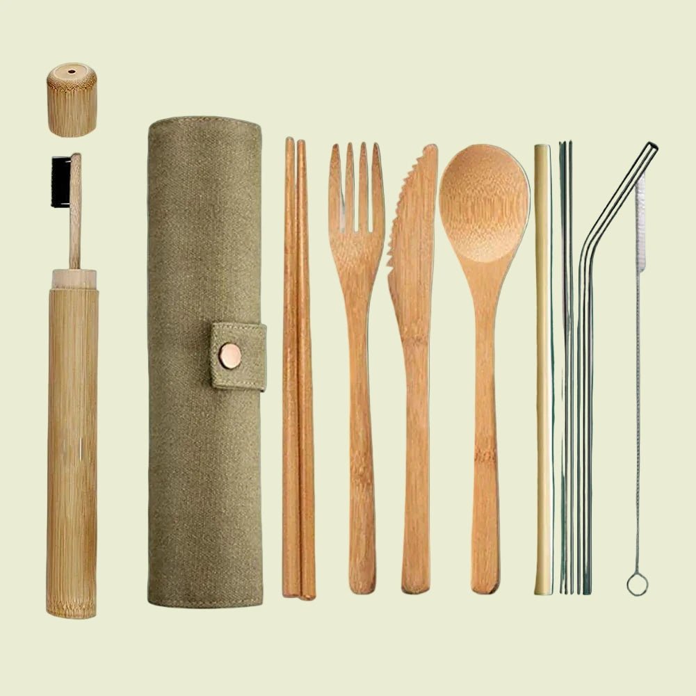 Bamboo Cutlery Set - Japanese Style Dining Utensils - mosswell.us