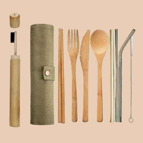 Bamboo Cutlery Set - Japanese Style Dining Utensils - mosswell.us
