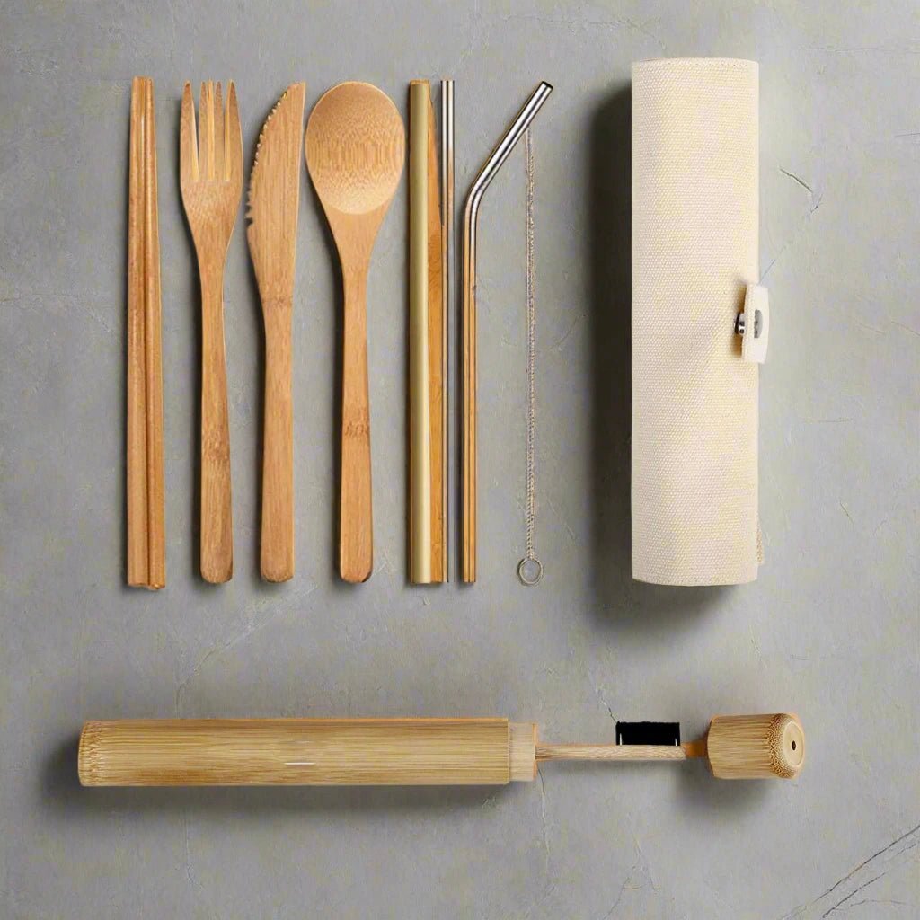 Bamboo Cutlery Set - Japanese Style Dining Utensils - mosswell.us