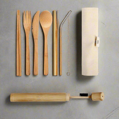 Bamboo Cutlery Set - Japanese Style Dining Utensils - mosswell.us