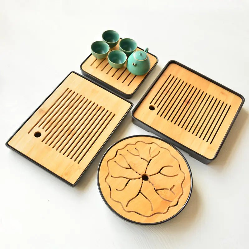 Bamboo Melamine Tea Tray for Japanese Kung Fu Tea Set - mosswell.us
