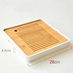 Bamboo Melamine Tea Tray for Japanese Kung Fu Tea Set - mosswell.us