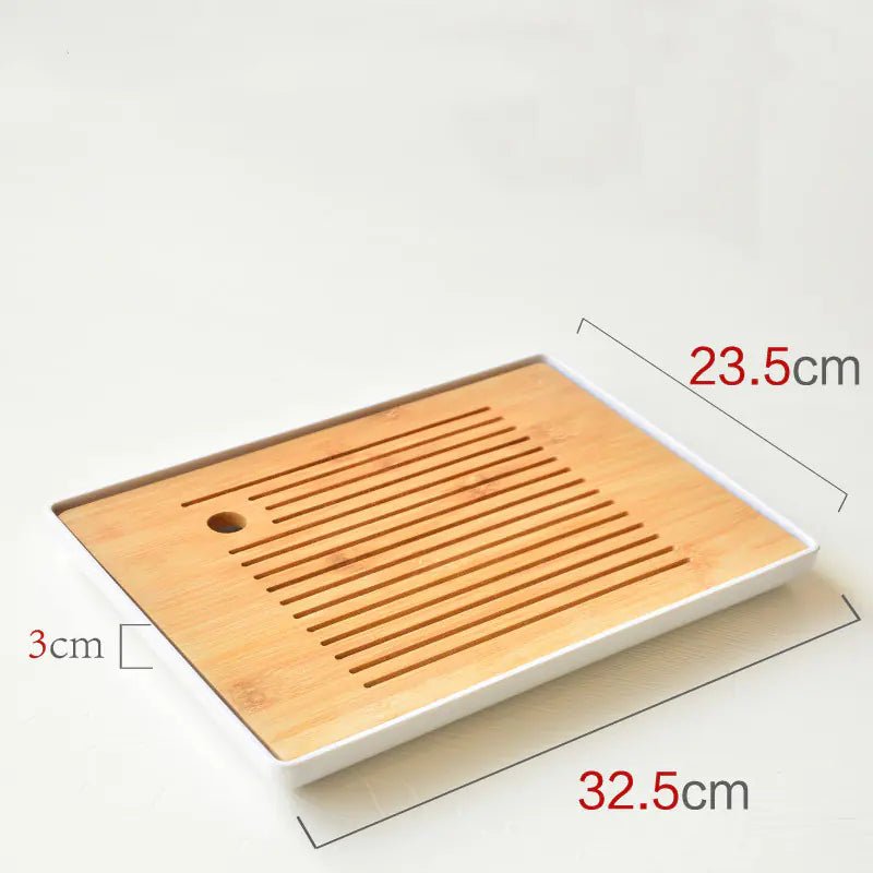 Bamboo Melamine Tea Tray for Japanese Kung Fu Tea Set - mosswell.us