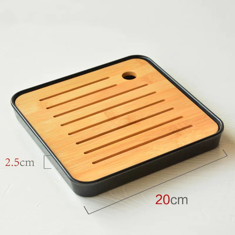 Bamboo Melamine Tea Tray for Japanese Kung Fu Tea Set - mosswell.us