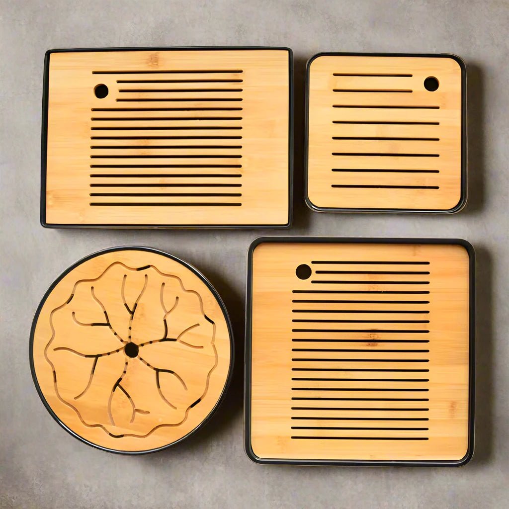 Bamboo Melamine Tea Tray for Japanese Kung Fu Tea Set - mosswell.us