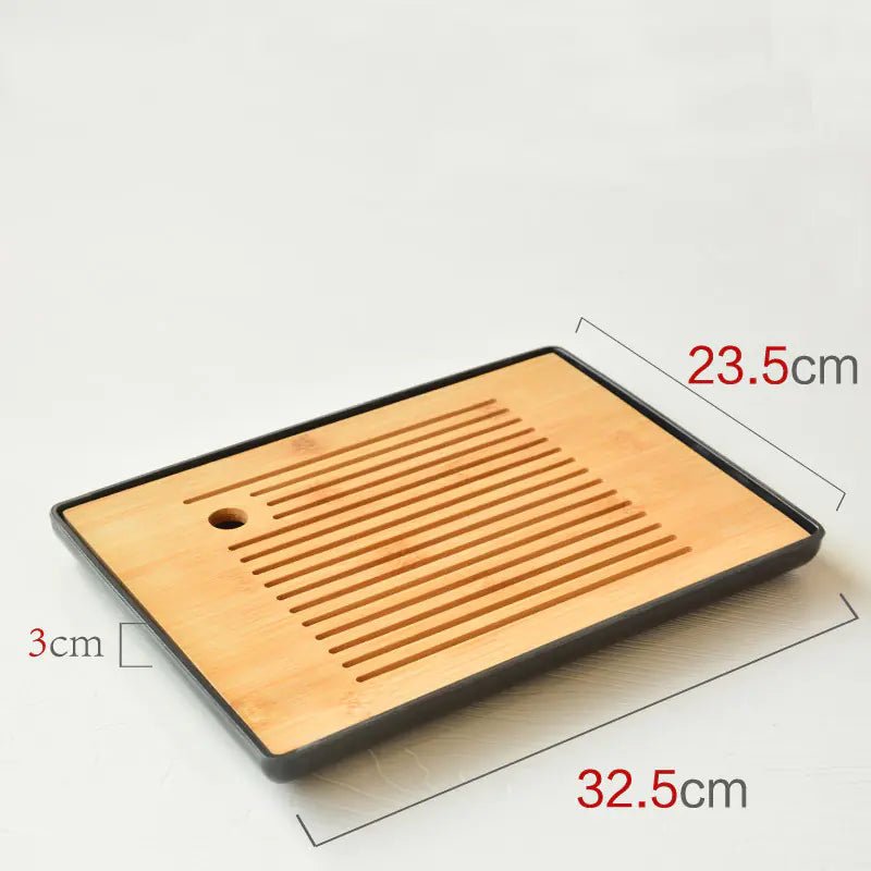 Bamboo Melamine Tea Tray for Japanese Kung Fu Tea Set - mosswell.us