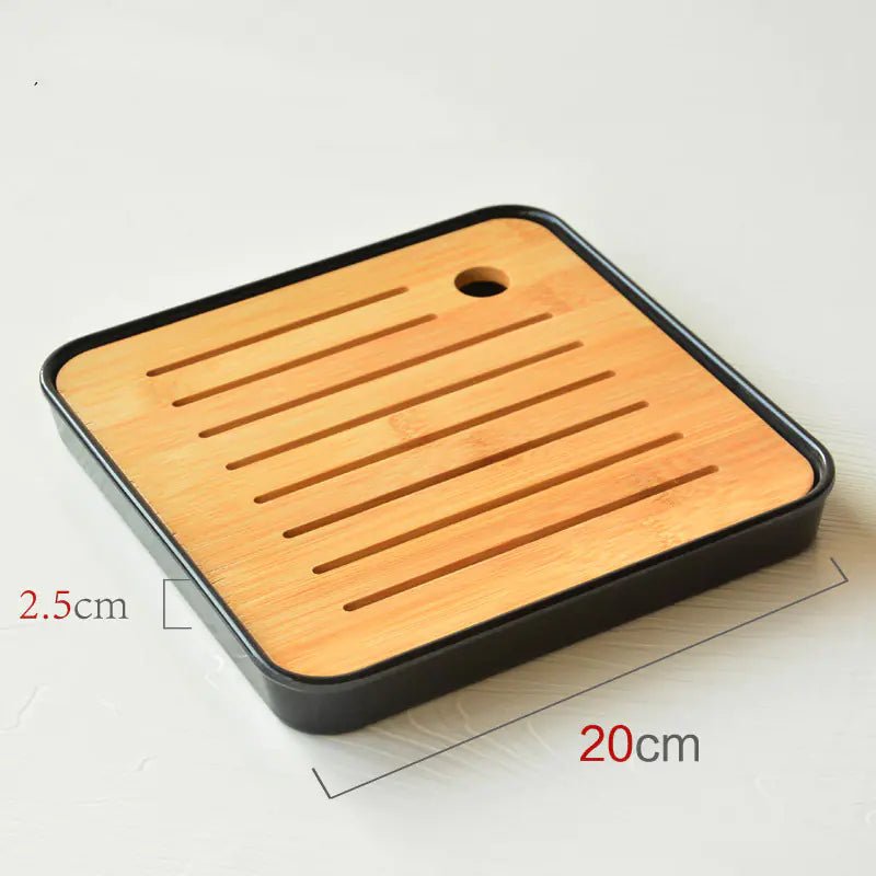 Bamboo Melamine Tea Tray for Japanese Kung Fu Tea Set - mosswell.us