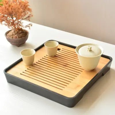 Bamboo Melamine Tea Tray for Japanese Kung Fu Tea Set - mosswell.us