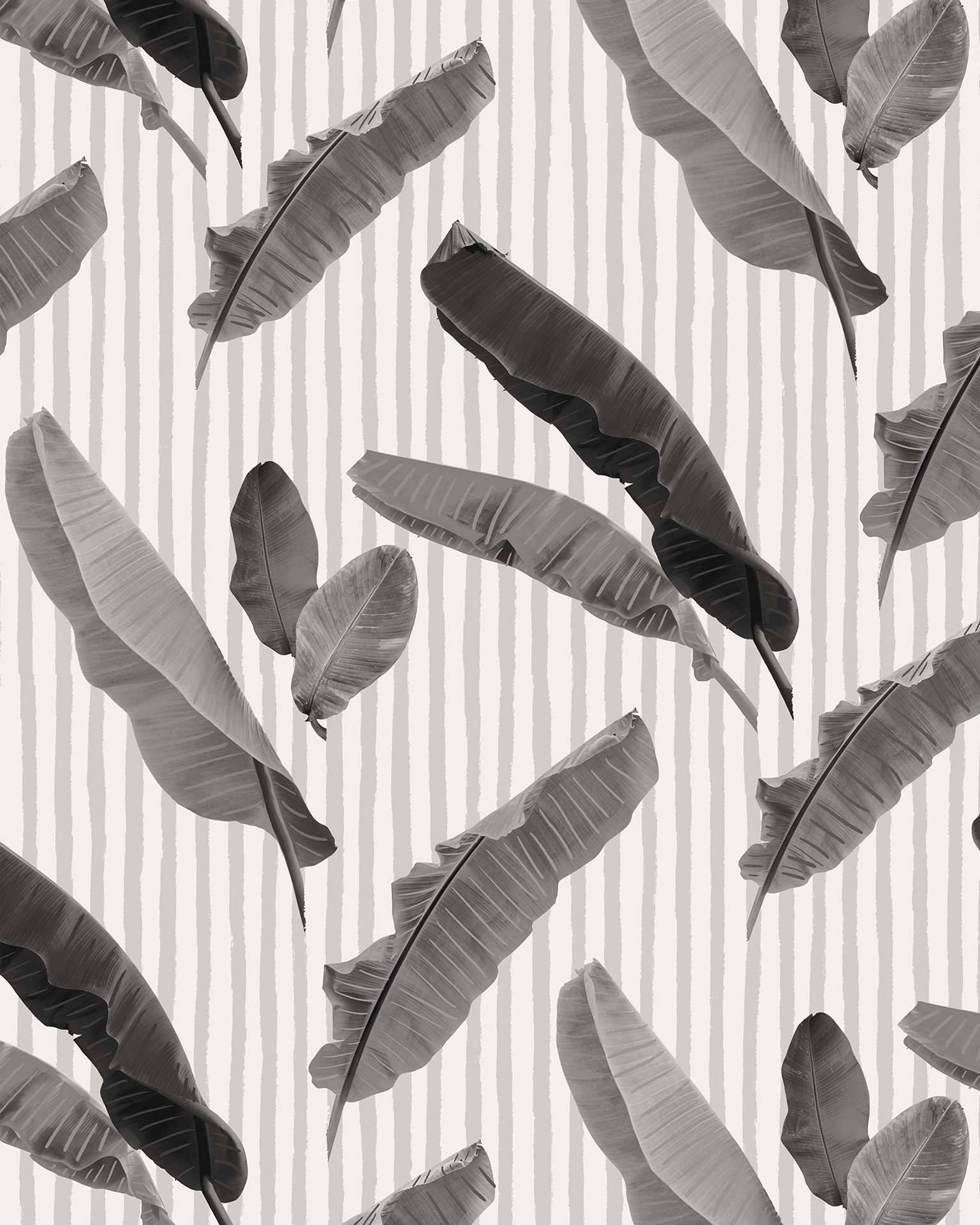 Banana Cabana Wallpaper, black and white - mosswell.us