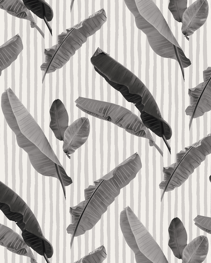 Banana Cabana Wallpaper, black and white - mosswell.us