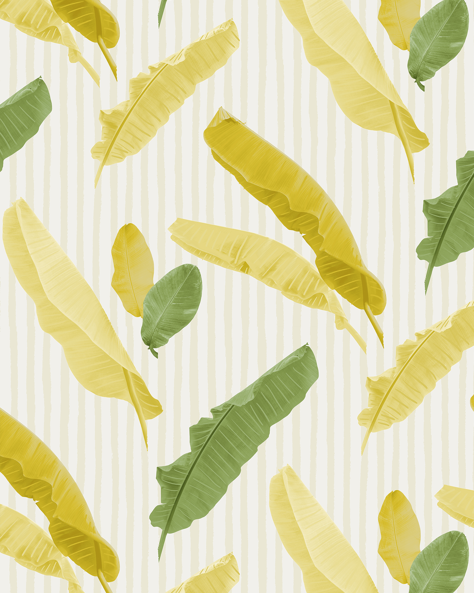 Banana Cabana Wallpaper, yellow and green - mosswell.us