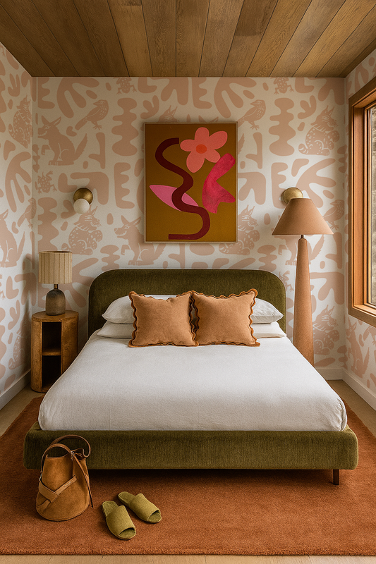 Abstract Animales Wallpaper, peach