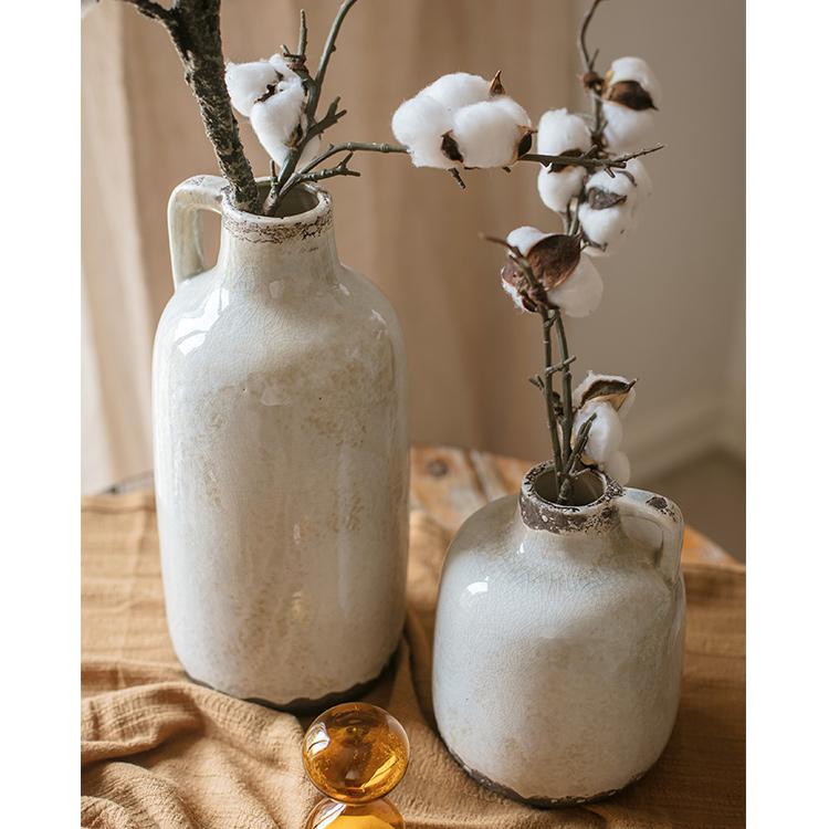 Binglie Glazed Pottery Vase with Single Handle - mosswell.us