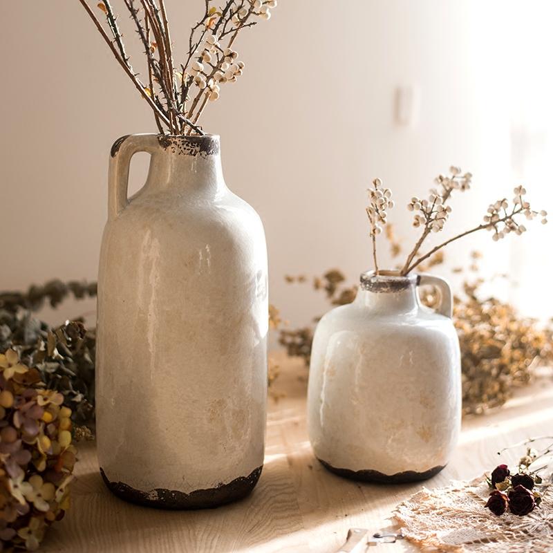 Binglie Glazed Pottery Vase with Single Handle - mosswell.us