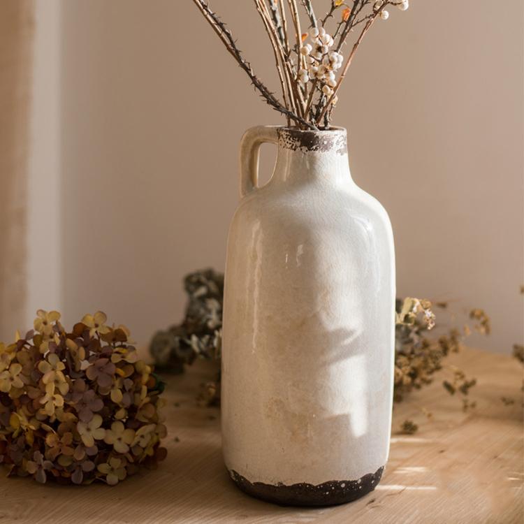 Binglie Glazed Pottery Vase with Single Handle - mosswell.us