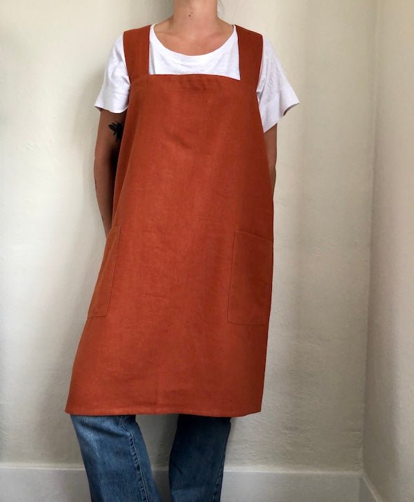 Block Smock Japanese Apron - mosswell.us