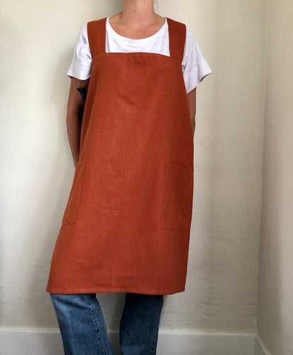 Block Smock Japanese Apron - mosswell.us
