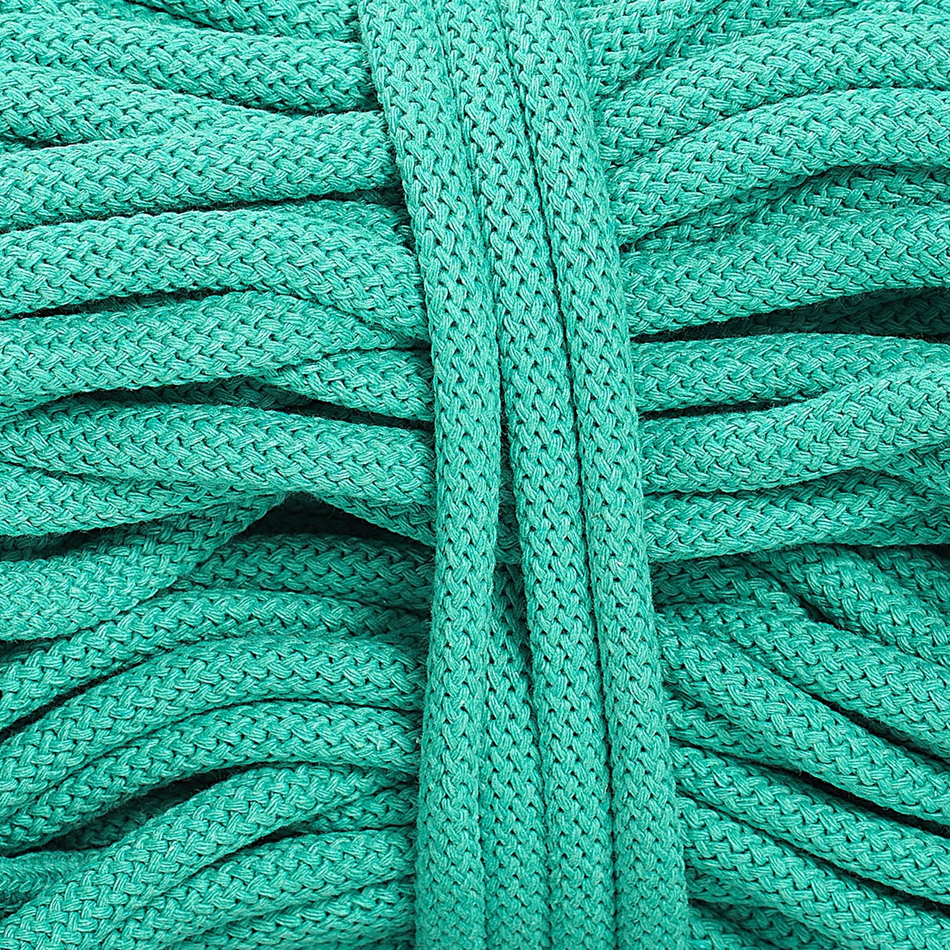 Braided Recycled Cotton Cord 9mm - Caribbean Sea - mosswell.us