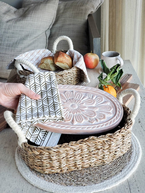 Bread Warmer & Basket - Flower - mosswell.us