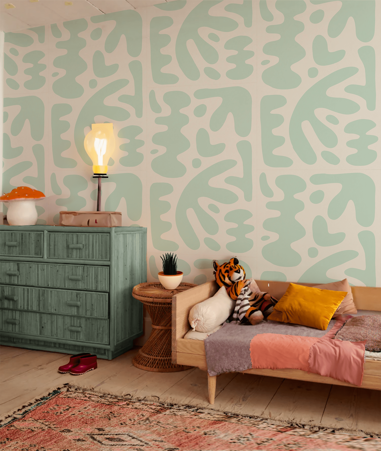 Bubbly Wallpaper, mint - mosswell.us