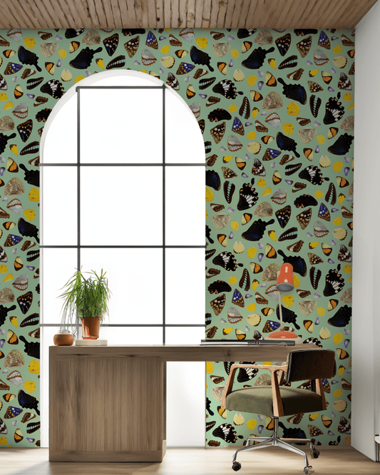 Butterfly Terrazzo Wallpaper, mint - mosswell.us