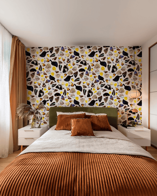 Butterfly Terrazzo Wallpaper, white - mosswell.us