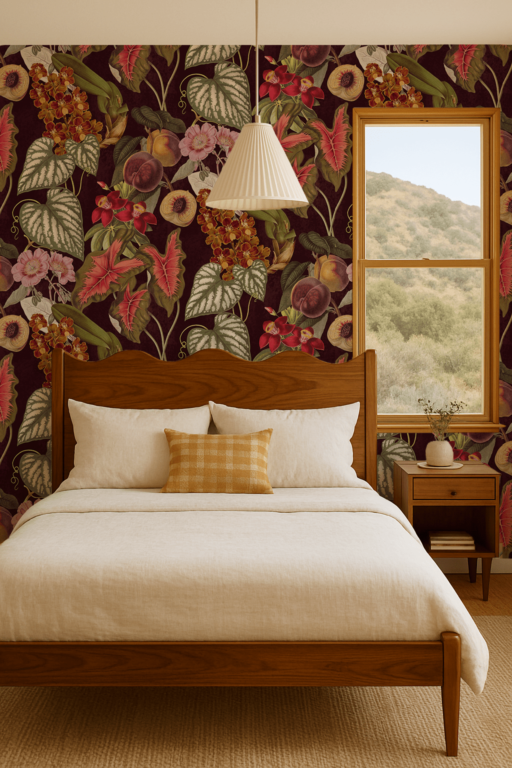 Cali Tropicale Wallpaper, eggplant - mosswell.us