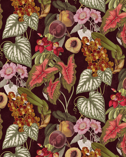 Cali Tropicale Wallpaper, eggplant - mosswell.us