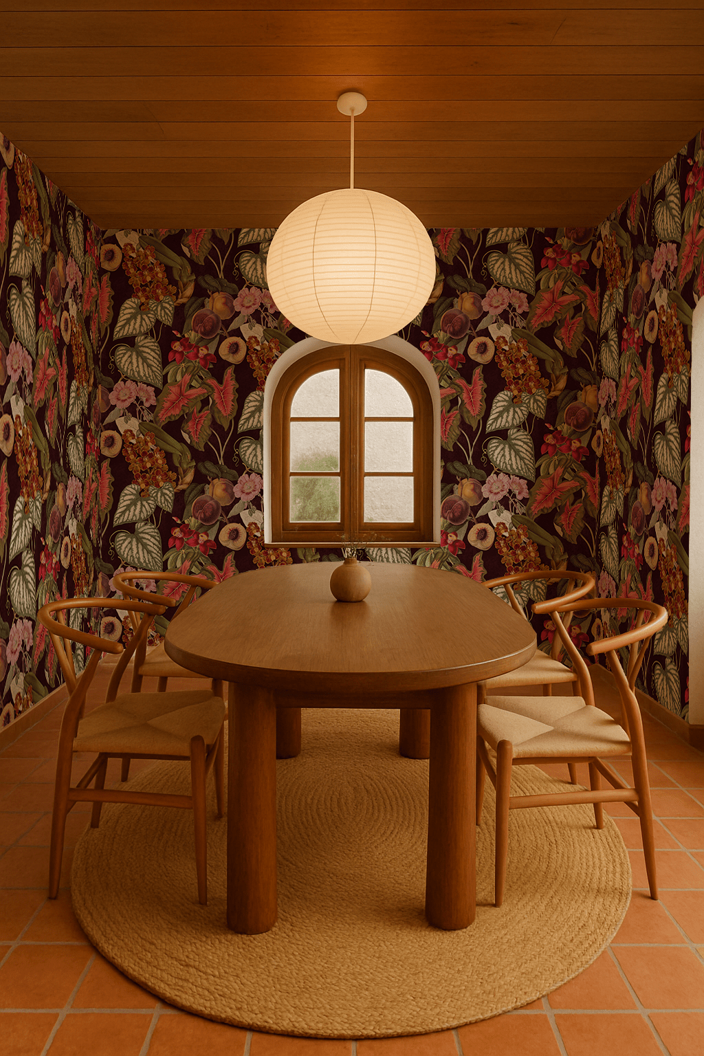 Cali Tropicale Wallpaper, eggplant - mosswell.us