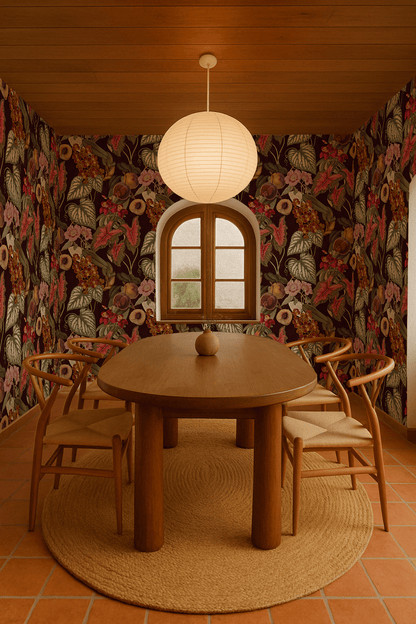 Cali Tropicale Wallpaper, eggplant - mosswell.us