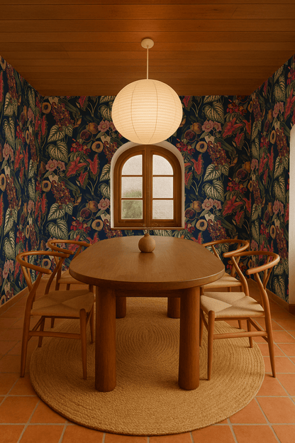 Cali Tropicale Wallpaper, navy - mosswell.us