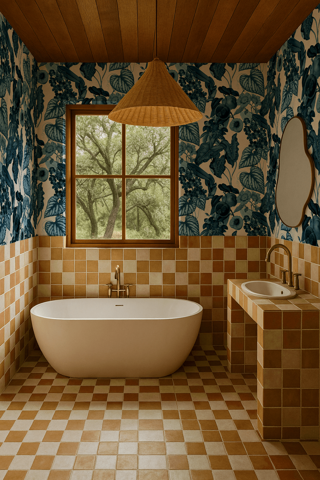 Cali Tropicale Wallpaper, off - white and blue - mosswell.us