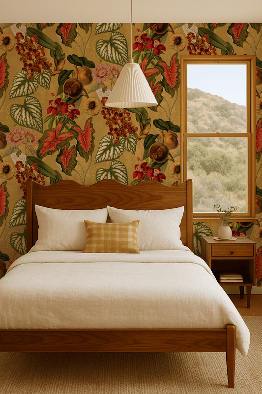 Cali Tropicale Wallpaper, yellow - mosswell.us