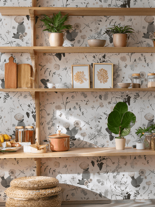 California Native Wallpaper, muted white - mosswell.us