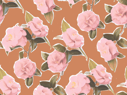 Camellia Wallpaper, rust - mosswell.us