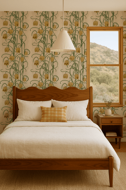 Campanas Wallpaper, tan and ocher - mosswell.us